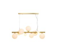 Sedona 9 Light Bar Ceiling Pendant - Satin Gold with Opal Glass