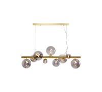 Sedona 9 Light Bar Ceiling Pendant - Satin Gold with Smoked Glass