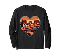 Sedona Arizona Heart T-Shirt - Vintage Retro Red Rocks Long Sleeve T-Shirt