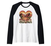 Sedona Arizona Heart T-Shirt - Vintage Retro Red Rocks Raglan Baseball Tee