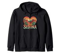 Sedona Arizona Heart T-Shirt - Vintage Retro Red Rocks Zip Hoodie
