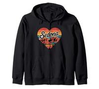 Sedona Arizona Heart T-Shirt - Vintage Retro Red Rocks Zip Hoodie