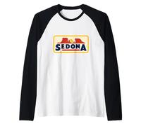 Sedona Arizona Red Rock Formations Minimalist Retro Raglan Baseball Tee