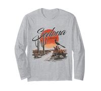 Sedona Arizona Roadrunner Desert Cactus Vintage Long Sleeve T-Shirt