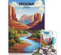 Sedona Arizona Travel Jigsaw Puzzles for Adults Teenagers Jigsaws Puzzle,Toys Educational Games Stress Relieving Suitable for Desktop Decoration 50x75cm
