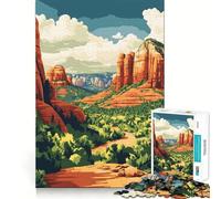 Sedona Red Rocks Arizona Nature Jigsaw Puzzles for Teenagers 1000 Pieces Wise Think Toy Leisure Fun Clear Cut Wall Art Decor (38x52cm)
