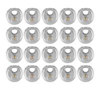 SEDORTI 20-Pack Discus Padlocks Keyed Alike, 2-3/4 inch Wide, Stainless Steel 304 Round Lock, Waterproof and Rustproof Storage Lock with Brass Keys, Ideal for Storage Unit Gate, Outdoor, Shed, Fence