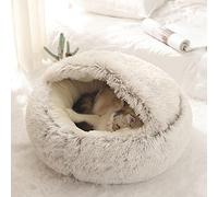 SEDOXX Cat Sofa Bed Dog Bed Pet Cushion Bed Donut Cave Cat Bed Pet Calming House Plush Snuggle Sack Blanket Round Cat for Indoor Cats Kitten Puppy,Cotton,35cm,Coffee