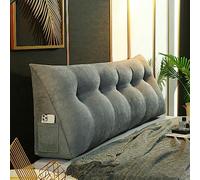 SEDOXX Reading Pillow Wedge Headboard Pillow Large Double Bed Pillow King Size Bolster Backrest Cushion Long Pillow with Removable Cover Queen Size Bed Pillow,150x50x20cm,Grey