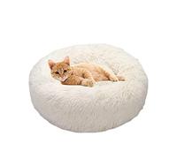 SEDOXX Soft Cat Calming Bed Donut Cat Nest Bed Plush Cozy Bed Round Dog Bed Cat Bed for Indoor Cats Small Medium Large Dogs Kitten Puppy Sofa Pet Bed,60cm,Ivory