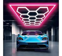 Sedtonmu Hexagon Garage Lights 6500K LED Shop Light Hexagon Linkable Plug-in Ceiling Lights for Garage Workshop Basement Gym Warehouse,A