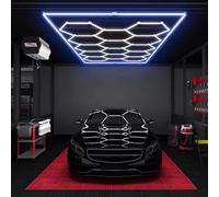 Sedtonmu Hexagon Garage Lights 6500K LED Shop Light Hexagon Linkable Plug-in Ceiling Lights for Garage Workshop Basement Gym Warehouse,D