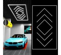 Sedtonmu Hexagon LED Garage Light 6500K Hexagonal Grid Shop Lights Linkable Plug-in Ceiling Light for Garage Workshop Basement Gym Warehouse,6000K,4