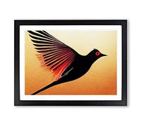 Seductive Bird Abstract Framed Print | A2 Black Framed Wall Art | Ready to Hang | Abstract Fantasy Picture | Living Room Bedroom Lounge Office