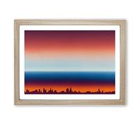 Seductive City Skyline Architecture Framed Print | A2 Oak Framed Wall Art | Ready to Hang | Modern Cityscape Picture | Living Room Bedroom Lounge Office