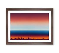 Seductive City Skyline Architecture Framed Print | A2 Walnut Framed Wall Art | Ready to Hang | Modern Cityscape Picture | Living Room Bedroom Lounge Office
