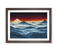 Seductive Mountain Forest H1022 Framed Print for Living Room Bedroom Home Office Décor, Wall Art Picture Ready to Hang, Walnut A4 Frame (34 x 25 cm)