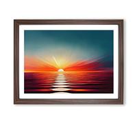 Seductive Ocean Sunset H1022 Framed Print for Living Room Bedroom Home Office Décor, Wall Art Picture Ready to Hang, Walnut A2 Frame (64 x 46 cm)