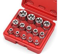 SEDY 14-Piece E-TORX Socket Set - Premium Female Socket Set, Ultimate Torque Star Sockets, External Torx Sockets, E4 E5 E6 E7 E8 E10 E11 E12 E14 E16 E18 E20 E22 E24
