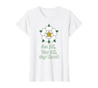 See All Ear All Say Nowt Yorkshire Dialect Design Value Graphic T-Shirt, Women, White, XL