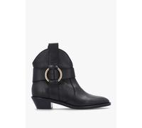 SEE BY CHLOE Black Leather Western Cowboy Boots Size: 40, Colour: Blac