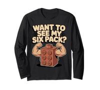 See My Six Pack Kids Brick Builder Bricks Building Blocks Long Sleeve T-Shirt