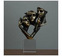 See No Evil Hear No Evil Speak No Evil Figurines, The Thinker Statue White, Silence Is Gold Abstract Art Figurine Modern Home Resin Sculptures Black And White Decor For Living Room ( Color : Bronze )