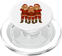 See NO Evil, Hear NO Evil, Speak NO Evil Santa Christmas PopSockets PopGrip for MagSafe