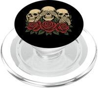 See No Evil Hear No Evil Speak No Evil Skeleton Skull Roses PopSockets PopGrip for MagSafe