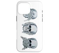 See No Evil Hear No Evil Speak No Evil Skull Skeleton Art Case for iPhone 16 Pro Max