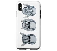 See No Evil Hear No Evil Speak No Evil Skull Skeleton Art Case for iPhone XS Max