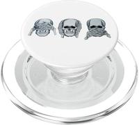 See No Evil Hear No Evil Speak No Evil Skull Skeleton Art PopSockets PopGrip for MagSafe