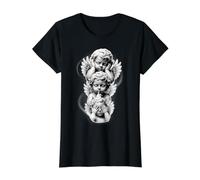See No Evil Speak No Evil Hear No Evil Baby Angel Cherubs Value Graphic T-Shirt, Women, Black, M