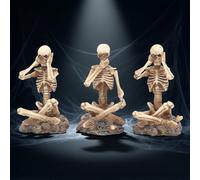 Nemesis Now AL50292 See No, Hear No, Speak No Skeletons Figurine , Ivory