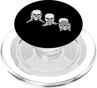 see nothing, hear nothing, say nothing | Skull biker PopSockets PopGrip for MagSafe