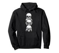 See nothing, hear nothing, say nothing, skull biker Pullover Hoodie