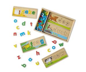 See & Spell, Spelling Game, Wooden Alphabet Letters and Words, Word Flash Cards, Learning Toy, Motor Skills, Problem Solving, Spelling for 4-6 year