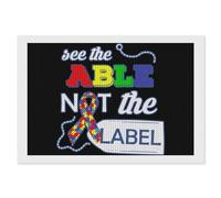 See The Able Not The Label Autism Awareness Round Full Drill Diamond Art Kits Accessories Craft Home Wall Decor Bedroom 8""x12"", painting4