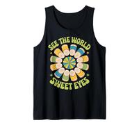 See The World Sweet Eyes Retro Kaleidoscope Design Tank Top