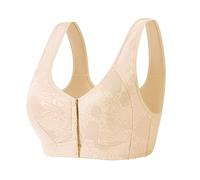 See Through Bra Front Fastening Bras for Women New Bras for Women Adjustable Strap Full Coverage Up Bras Comfortable No Underwire Wireless Bras Shapechic Bra (Khaki, 36)