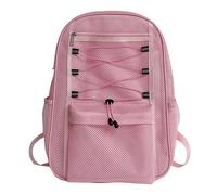 See Through Mesh Backpack For School Lightweight Net Bookbag With Elastic Rope & 3D Padded Straps Breathable Backpacks For Beach Swimming Sports Sunflower Backpack Purse for Teens (Pink, One Size)