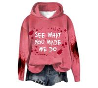 See What You Made Me Do Bloody Hoodies Sarcastic Halloween Humor Jumpers Pullover Hoodie Printed Sweatshirt