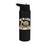 See Ya Later Excavator Stainless Steel Insulated Water Bottle