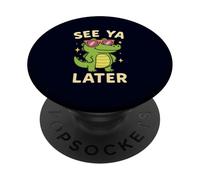 See Ya Later Gator Funny Crocodile Sunglasses Goodbye Vibes PopSockets Adhesive PopGrip