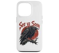 See Ya Soon Raven Crow Red Moon Halloween Horror Case for iPhone 13 Pro
