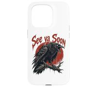 See Ya Soon Raven Crow Red Moon Halloween Horror Case for iPhone 15 Pro