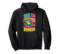 See Ya Stress Crocodile Summer Vacation flaming Pool Float Pullover Hoodie