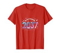 See You at Graduation 2037: Futuristic Cosmic Celebration T-Shirt, Men, Red, 3XL