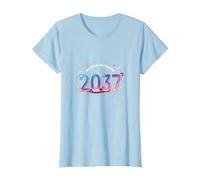 See You at Graduation 2037: Futuristic Cosmic Celebration T-Shirt, Women, Baby Blue, XS
