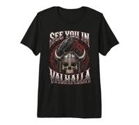 See You in Valhalla Skull Raven Viking Premium T-Shirt